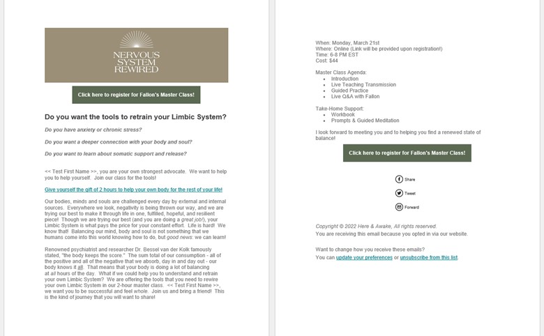 Here & Awake Email for Fallon’s Master Class JPG